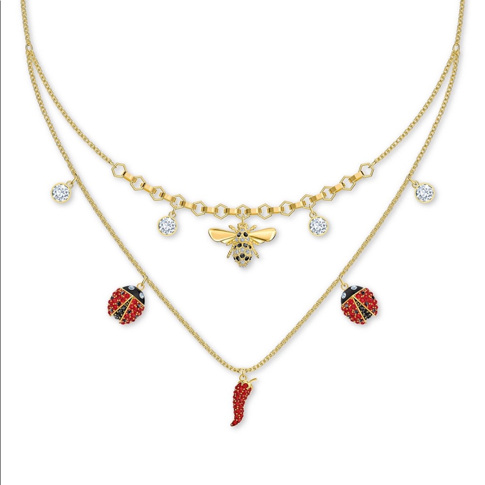 Gold-Tone Multi-Crystal Nature Charm.